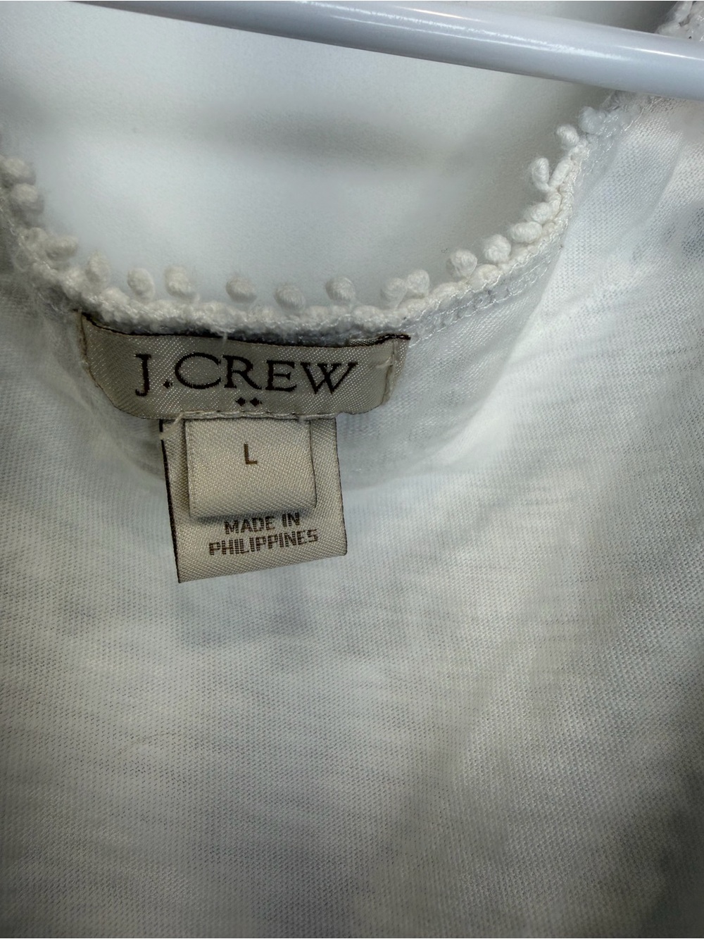 J.Crew White Crochet Trim Tank Top Size Large - Picture 7 of 11